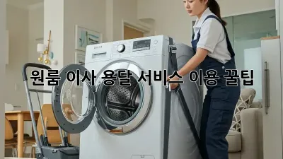 원룸 이사? 용달 서비스 이용 꿀팁!
